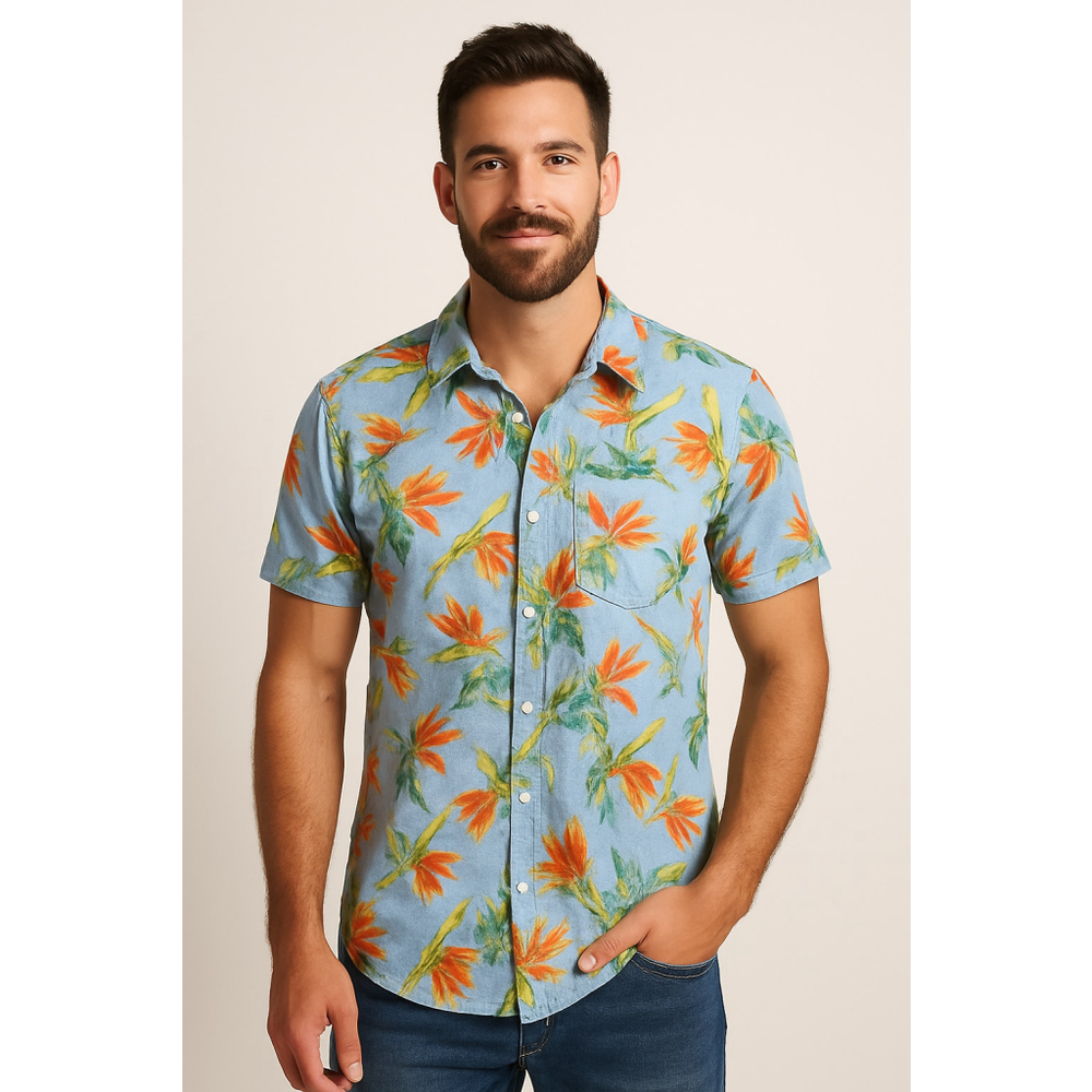 Smyth Button-Up Shirt Tropical Floral Hawaiian XL